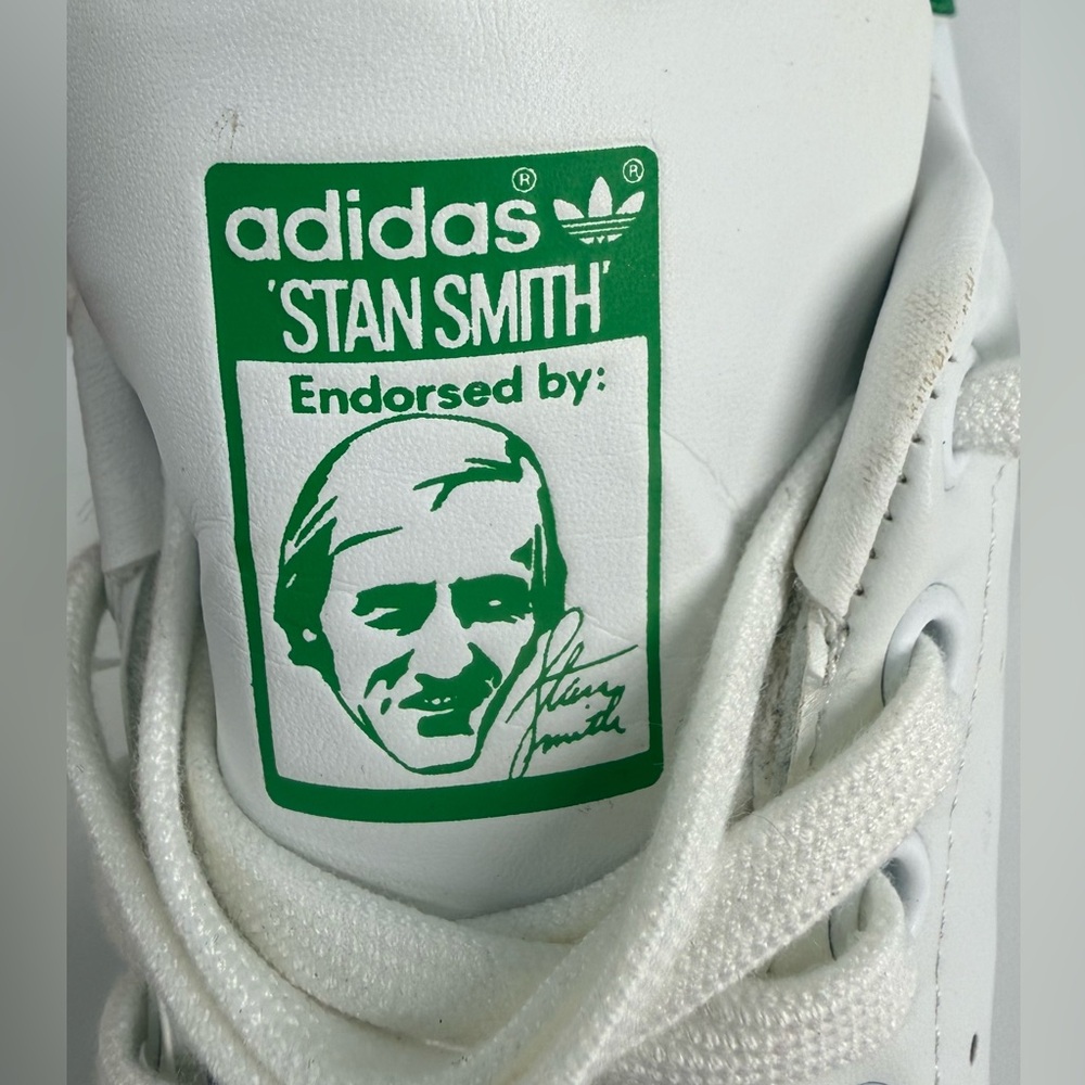 Adidas Stan Smith Leather Classic Tennis Sneaker Shoe, White/Green, Size 8 - Picture 4 of 8